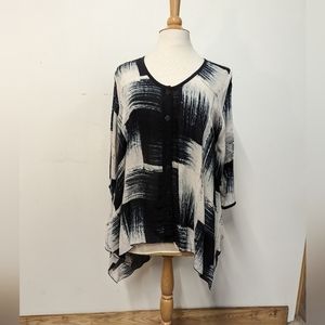 Iguana wearable art fashion button tunic